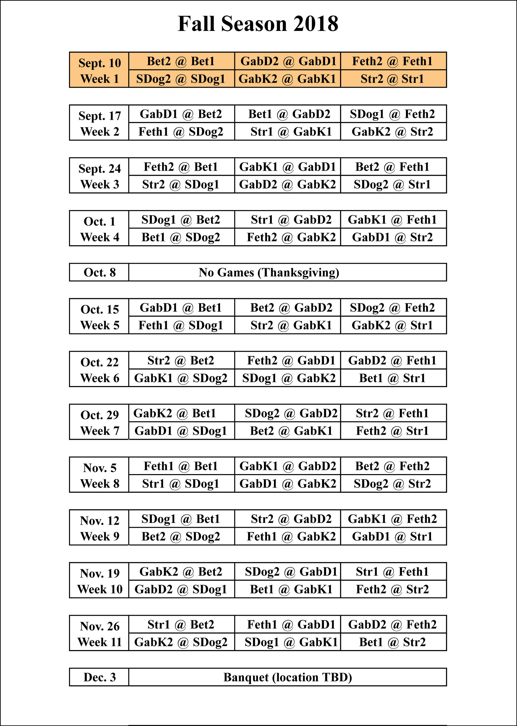 Schedule